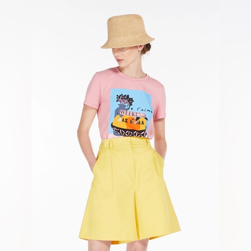 MaxMara Weekend Label-cut Short Sleeve Cotton Top Spring / Summer